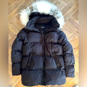 Sam Edelman Puffer w/ White Faux Fur Hood - Sz S